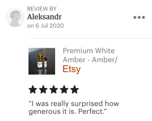 Amber/Ambergris Pure Perfume Oil - "PREMIUM White Amber"