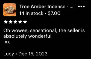Amber Incense- 100% Natural Vegan Tree Amber