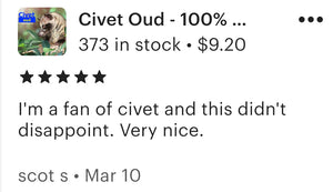 Civet Oud - 100% Natural Oil Perfume