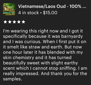 Oud Oil 100% Pure - "Vietnamese/Laos Oud"