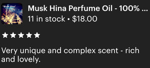 "Musk Hina" Attar/Perfume Oil - 100% Pure & Natural Original Recipe