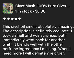 Civet Musk -100% Pure Civet Perfume Oil