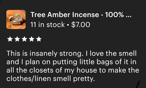 Amber Incense- 100% Natural Vegan Tree Amber