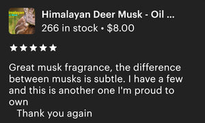 Deer Musk - "Himalayan Deer Musk"  Pure Oil Perfume