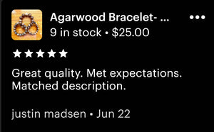 Agarwood Bracelet- 100% Pure Vietnamese Agarwood - Unisex
