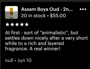 "Assam Boya" Oud - 2nd Distillation Premium 100% Oleoresin
