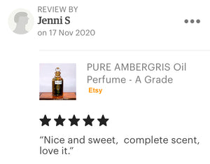 Amber/Ambergris Pure Perfume Oil - "Pure Ambergris Oil" A Grade