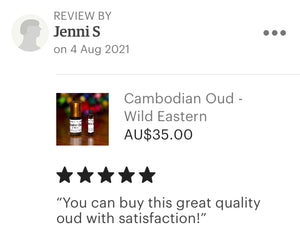 Oud Oil 100% Pure - "Eastern Cambodian" -  100% Pure Oud, No Additives