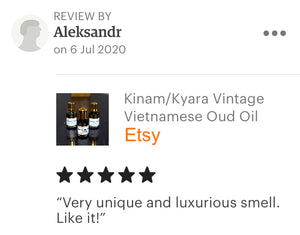 Oud Oil 100% Pure  -  Vintage Vietnamese Kinam / Kyara (沈香) Oud Oil 1968