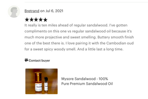 Sandalwood - 100% Pure Mysore Premium Sandalwood Oil