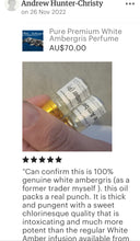 Load image into Gallery viewer, Amber/Ambergris Pure Perfume Oil - &quot;PREMIUM White Amber&quot;