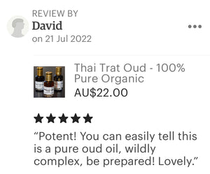 Oud Oil 100% Pure - "Thai Trat" Oil Perfume