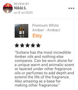 Amber/Ambergris Pure Perfume Oil - "PREMIUM White Amber"